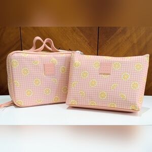 2 NEW Tender Love + Carry Citrus Orange Lemon Cosmetic Makeup Bags